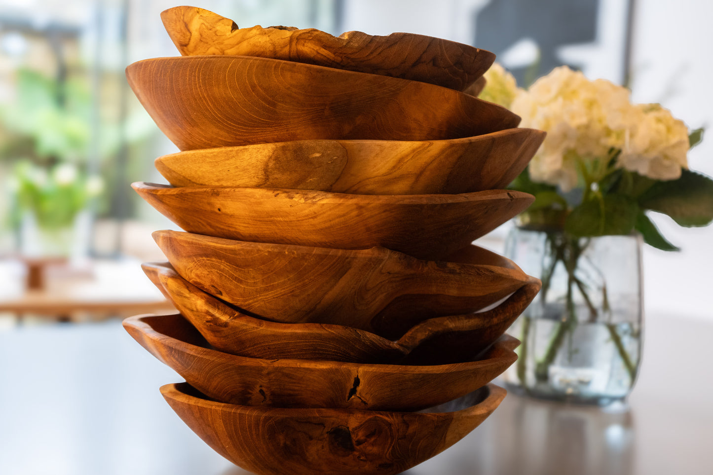 teak root salad bowl.