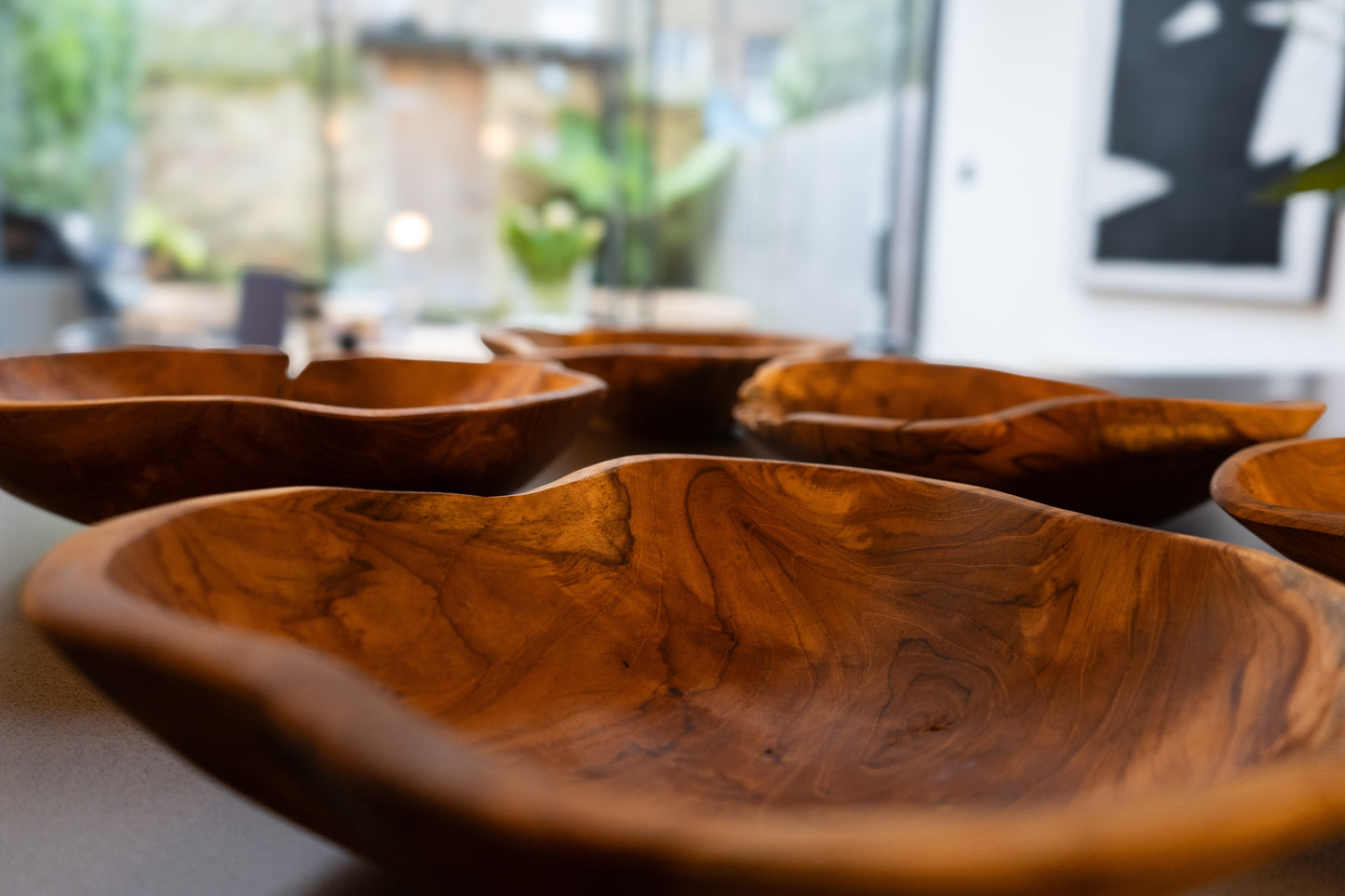 teak root salad bowl.