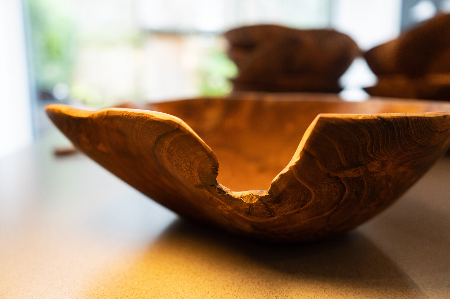 teak root salad bowl.