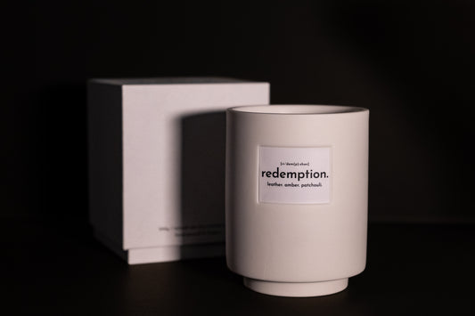 redemption soy candle + wick trimmers + snuffer giftset.