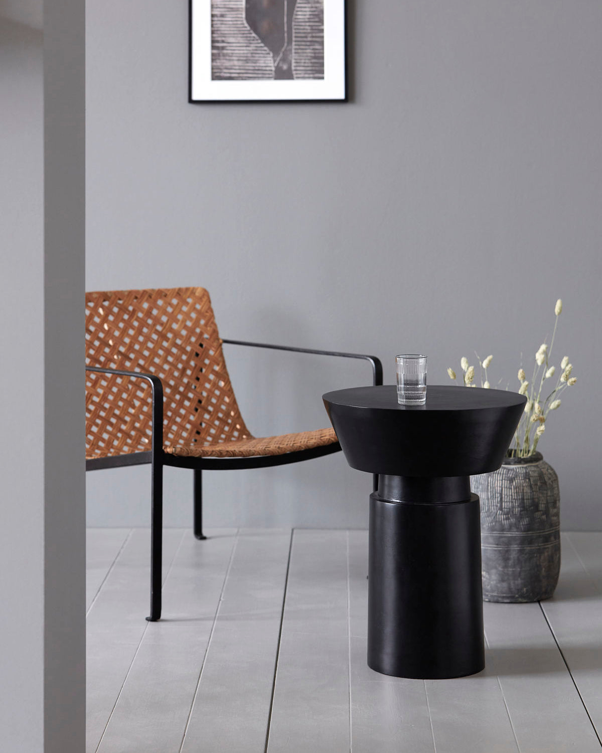 black aluminium side table