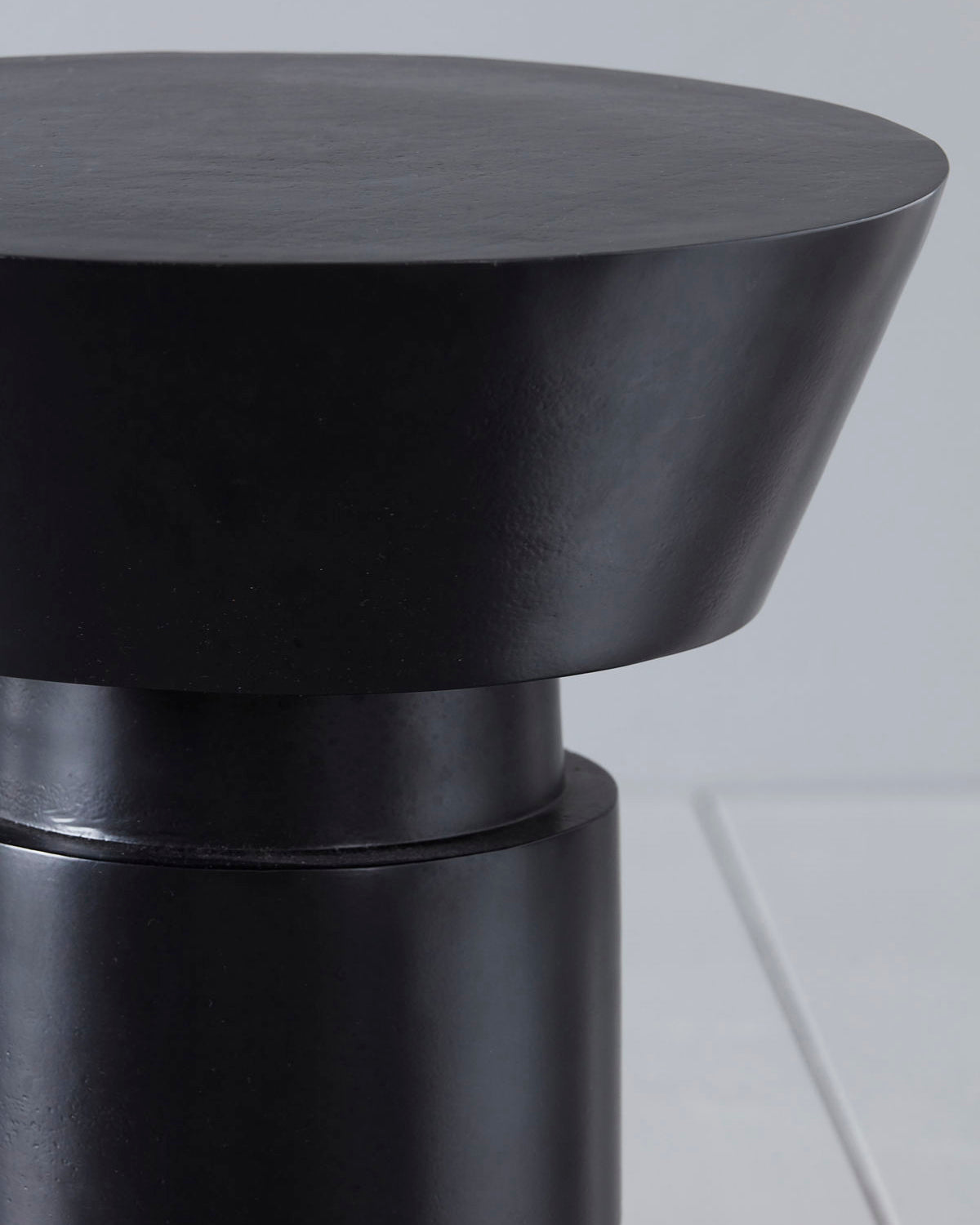 black aluminium side table detail